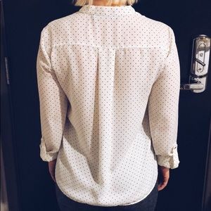 Zara White Blouse with Black Polka Dots